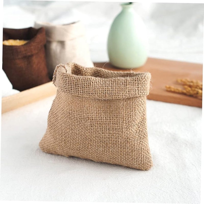 Premium Linen Storage Bags 2pcs Small Photography Props Multi Purpose Food Grain - Image 3